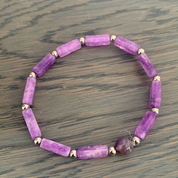 Jewelry - Amethyst Natural Stone Purple Healing Meditation Handmade Boho Healing Bracelet